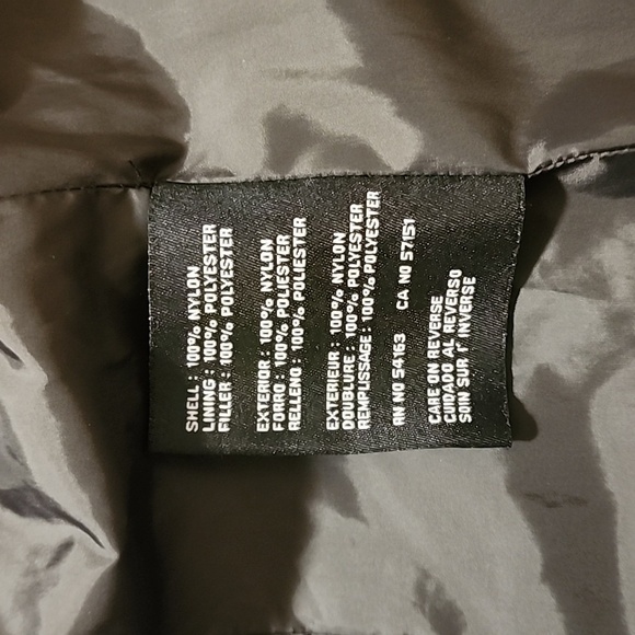 Guess Puffed Jacket Black Hooded Size X Small Full Zip - Picture 6 of 6